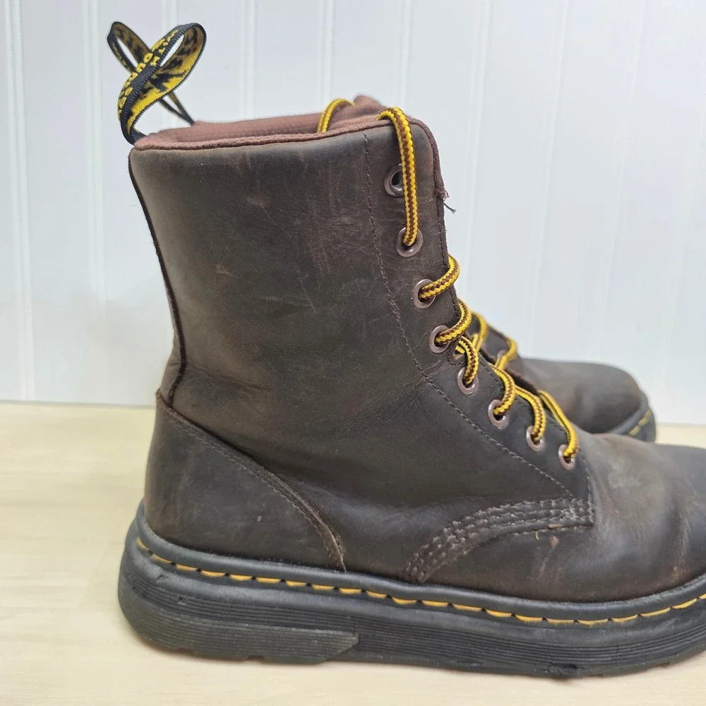 Dr. Martens Crewson Dark Brown Leather 8-Eye Lace Up Boots Mens 9 Womens 10
